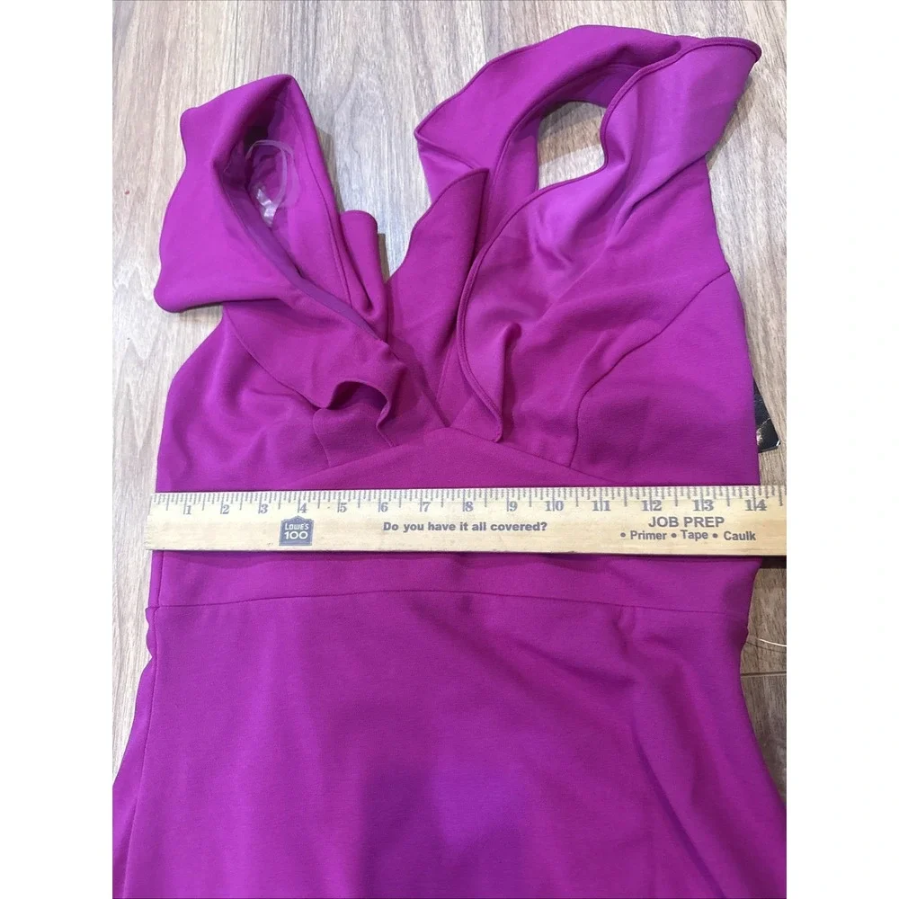 NWT $79 Jump Apparel Magenta V Neck Ruffle sleeveless Cocktail  Dress size M